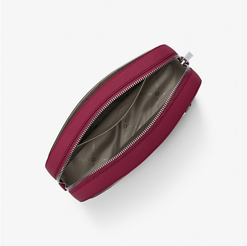 Michael kors Jet Set Large Saffiano Leather Crossbody Bag (Dark Raspberry) - Picture 9 of 12